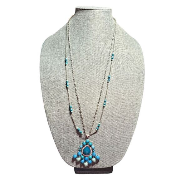 Turquoise Cascade Pendant Necklace (NWOT) - Picture 1 of 11